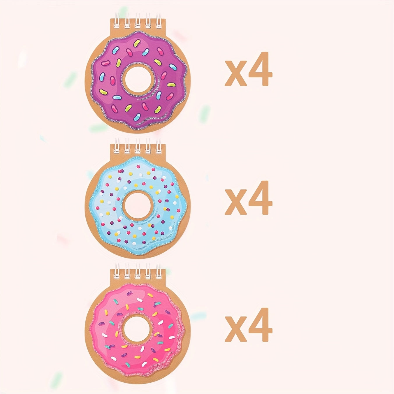 🍩 Set 12 Mini Libretas + 8 Lapiceros Temáticos