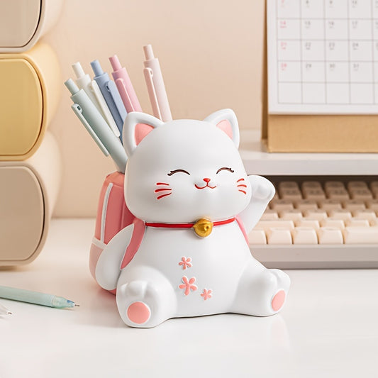 Organizador de Escritorio Gato Kawaii 🐈🌸