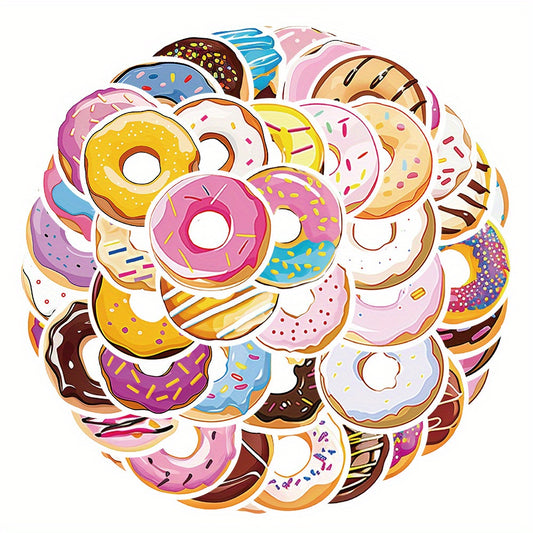 🍩 Stickers “Donut Vibes” – Set de 50 Calcomanías Impermeables