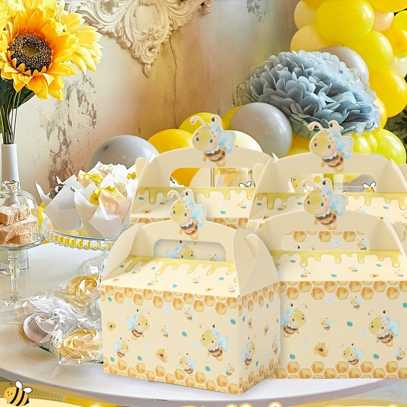 4 Cajas de Regalo con Asa "Bee Party" 🎁🐝