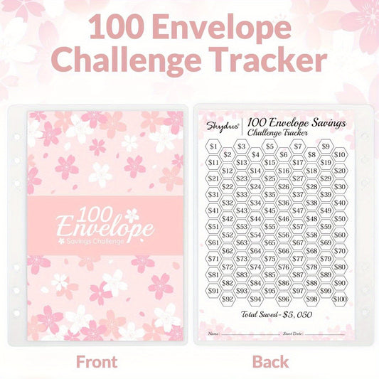 Cherry Blossom Challenge – Diario de Ahorro de 100 Días - Rose Golden 💵🌸