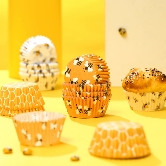 🐝🧁 Envolturas para cupcakes “Bee Party” – Set de 300