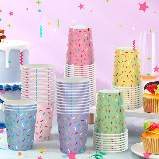 Set 60 vasos “Confetti Pop” 🍩🎊🍽️