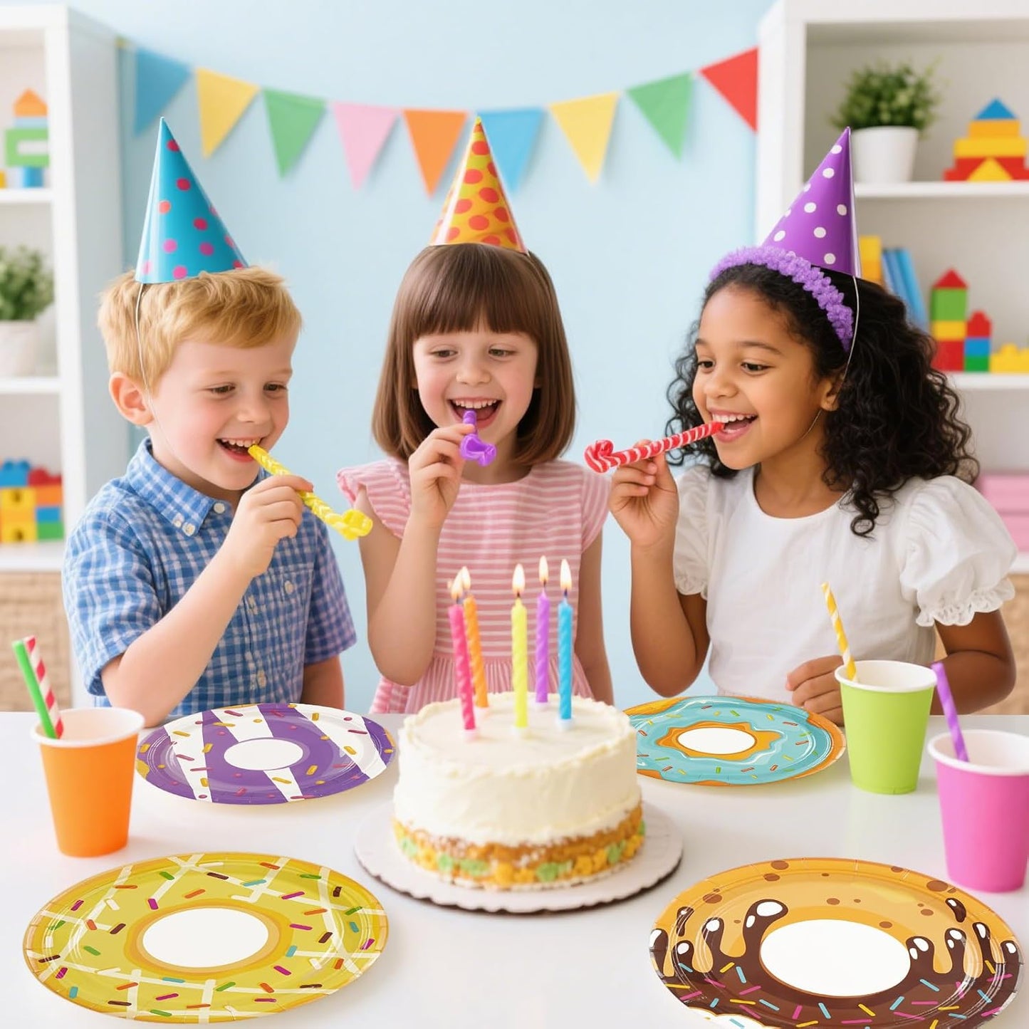 Set 60 platos “Donut Party” Desechable 🍩🍽️