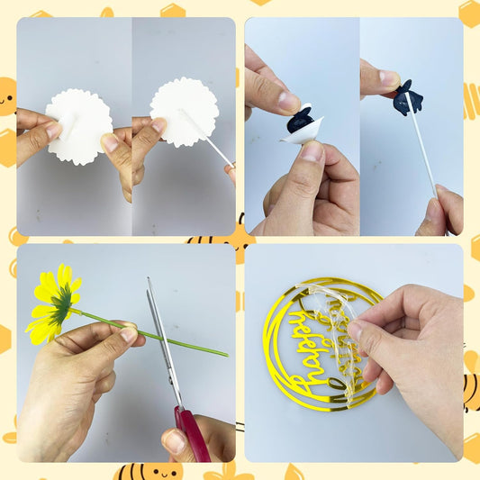 Set de 34 Figuras de Abeja, Miel y Flores 🐝🍯🌼