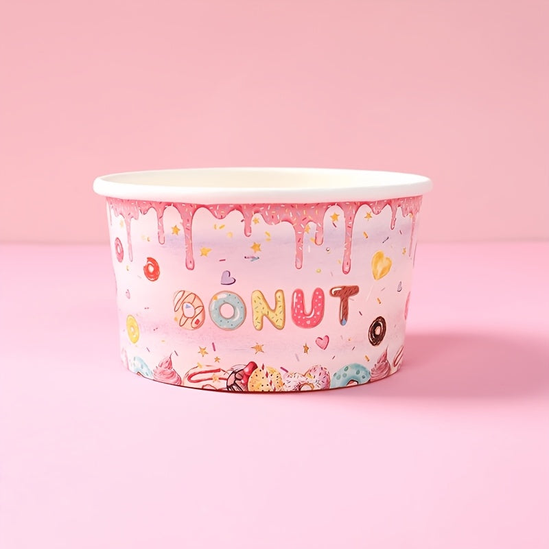 🍩 10 Bowls de Papel con Diseño Donas