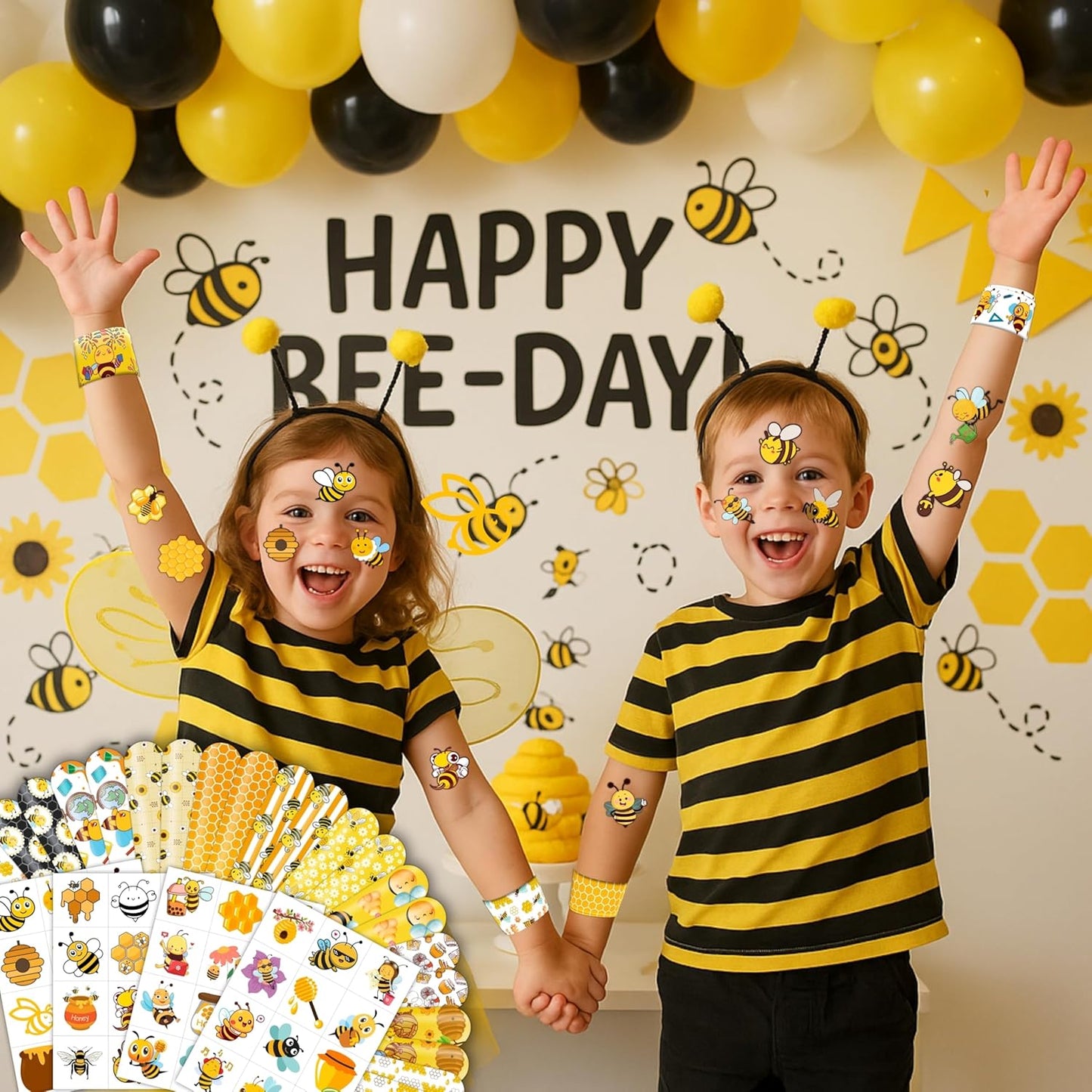 🐝 Recuerdos “Bee Party Fun” – Set de 110 Piezas Temáticas