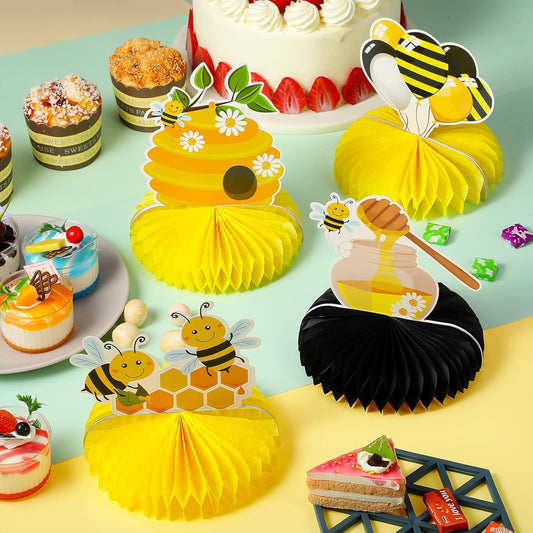 🐝 Centros de Mesa “Bee Party” – Set de 9 Piezas