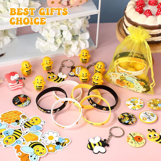 🐝 Recuerdos “Bee Party Fun” – Set de 110 Piezas Temáticas