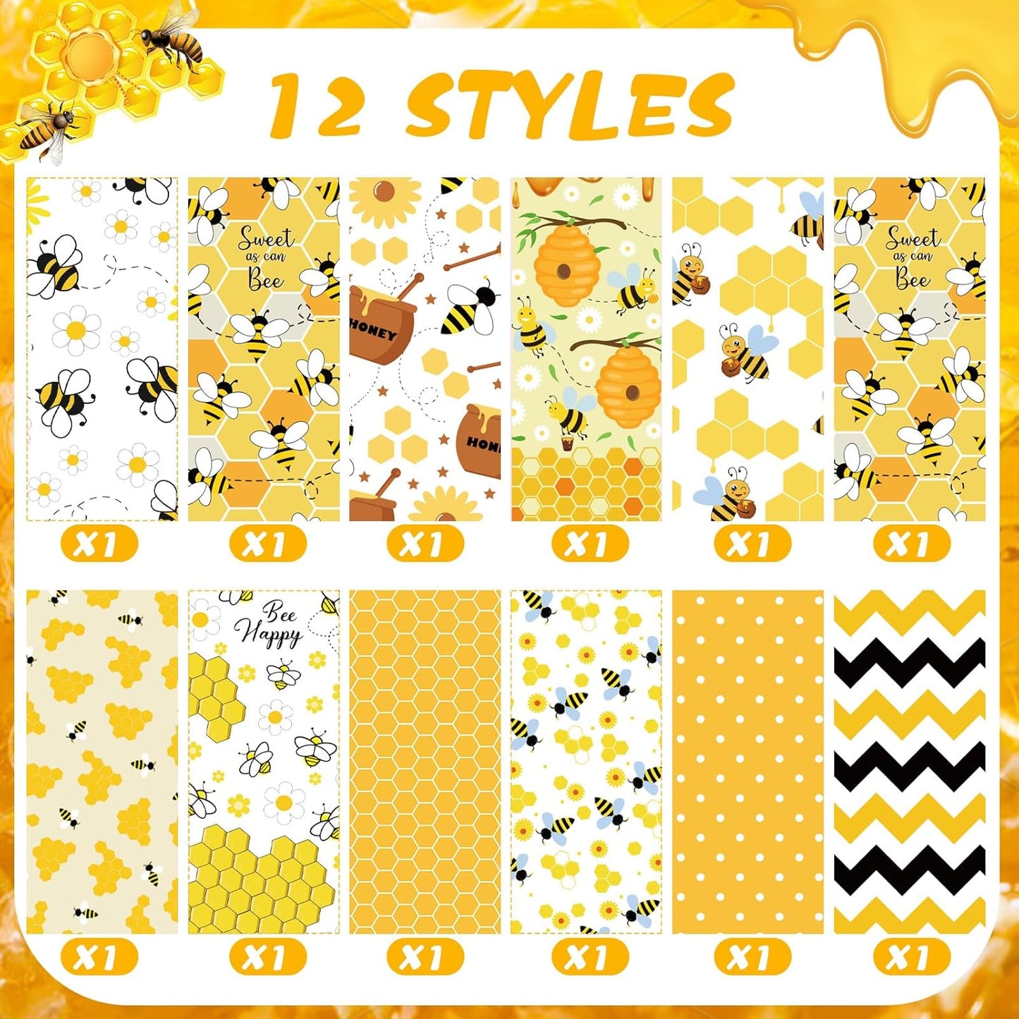🐝 Recuerdos “Bee Party Fun” – 24 Piezas: Notas Adhesivas + Bolígrafos