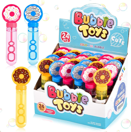 🍩🫧Recuerdos “Donut Bubble” – Set de 24 Varitas de burbujas