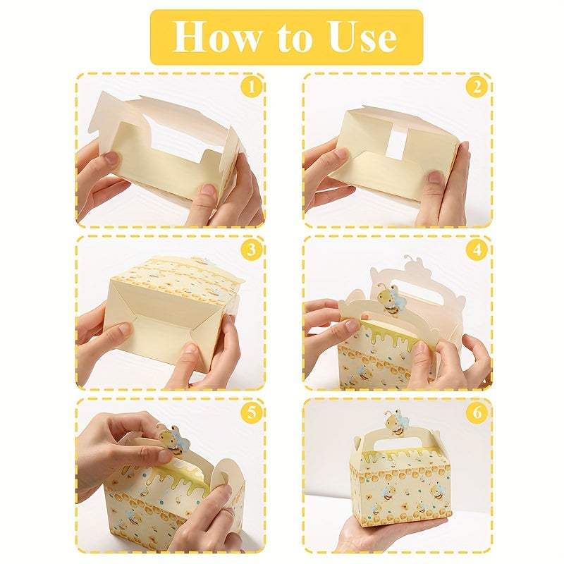 4 Cajas de Regalo con Asa "Bee Party" 🎁🐝