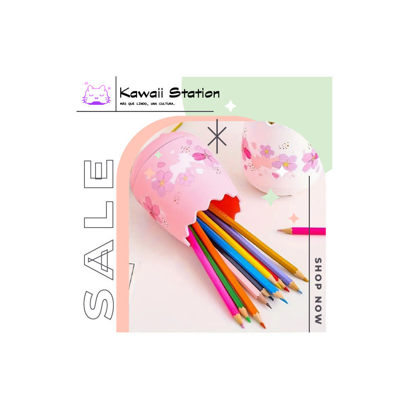 Organizador de Escritorio Sakura – Diseño Kawaii 🎀🖊