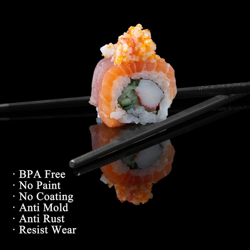 Set de Palillos Japoneses Sakura Black (x5 pares de palillos) 🍣🌸