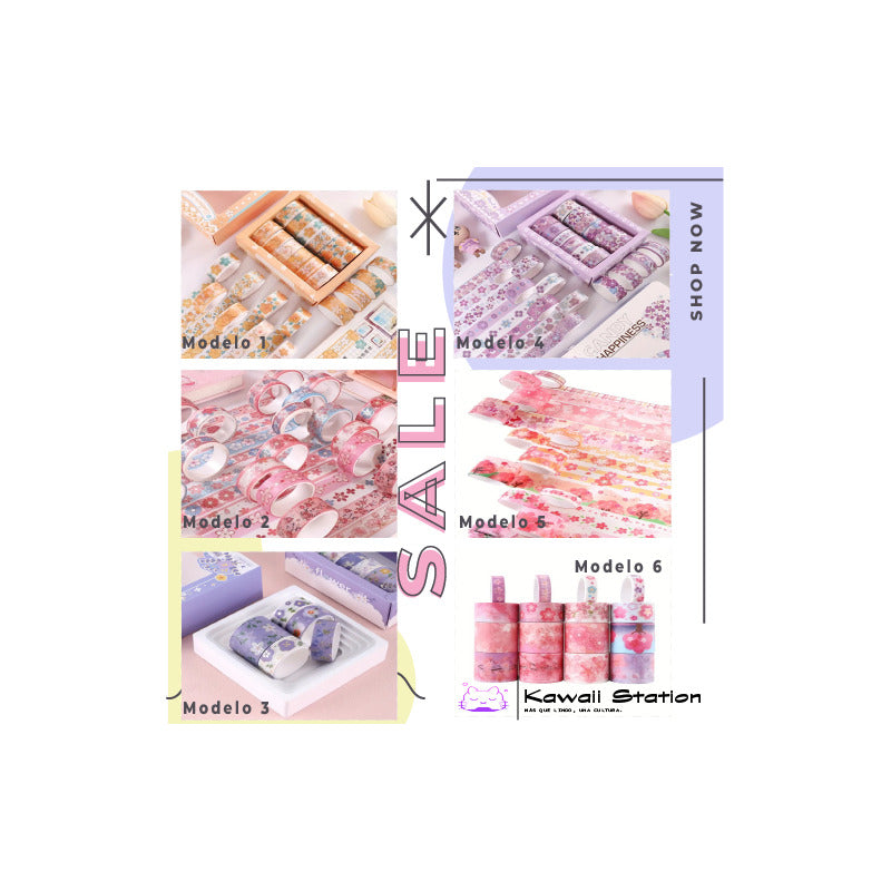 Pack Washi Tape Sakura - Morado 🌸