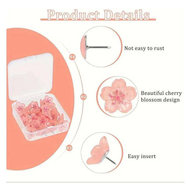 Set de Chinchetas/Pines Cherry Blossom 🌸📌