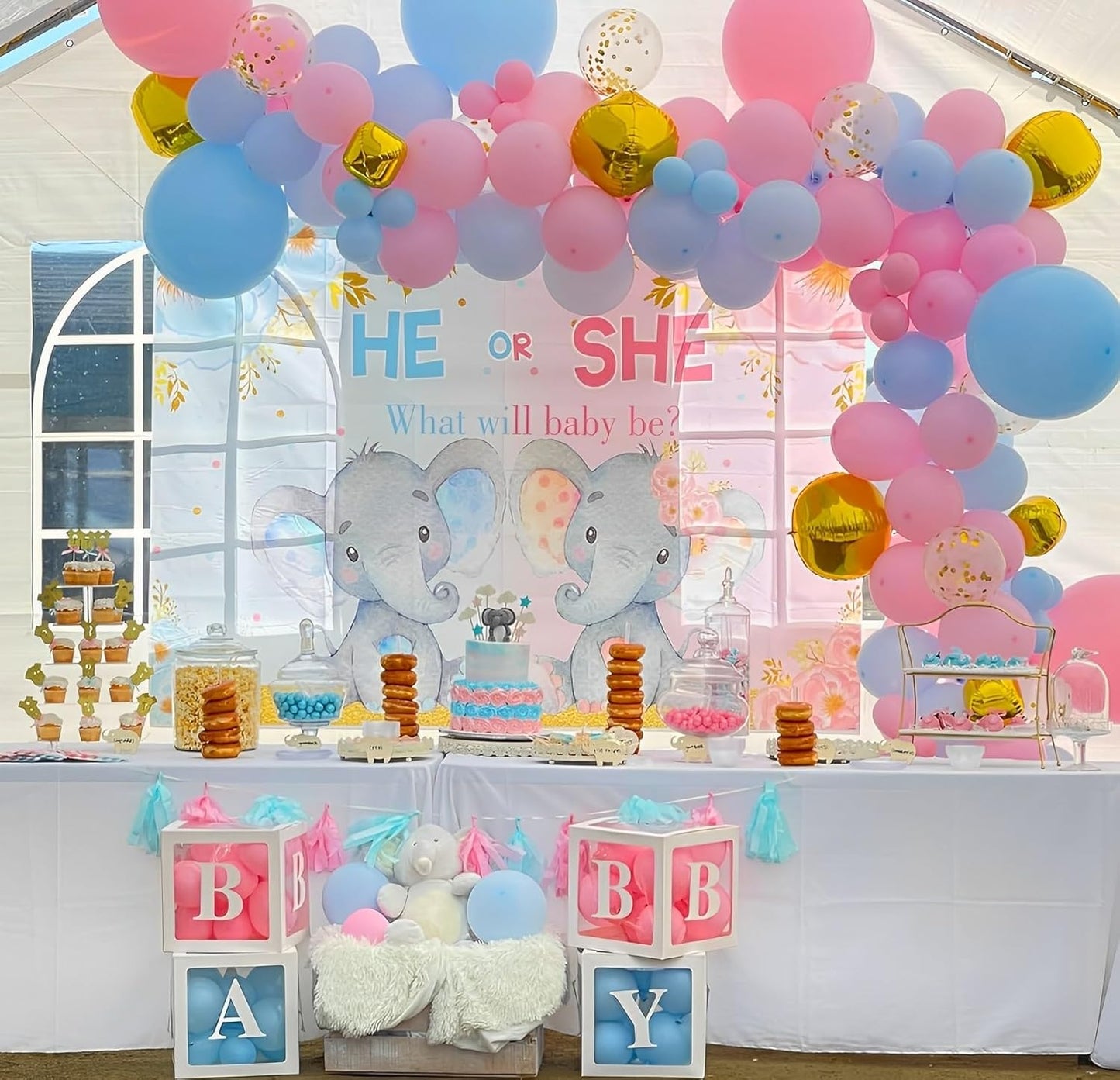 🎈Kit de Globos Rosa y Azul — Revela, Celebra, Sorprende (50 piezas)