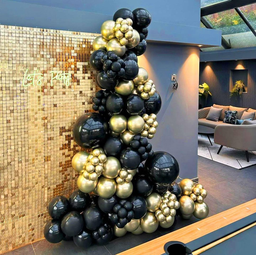 Kit de Globos Negro y Dorado (50 piezas) 💛🖤