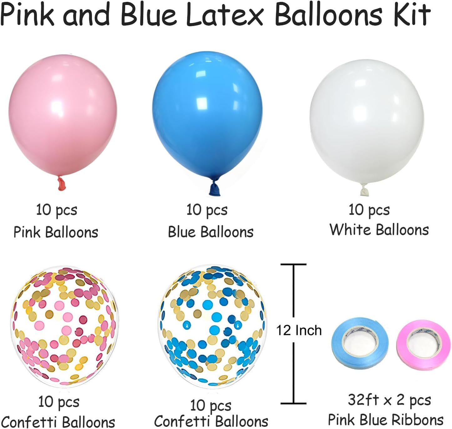 🎈Kit de Globos Rosa y Azul — Revela, Celebra, Sorprende (50 piezas)