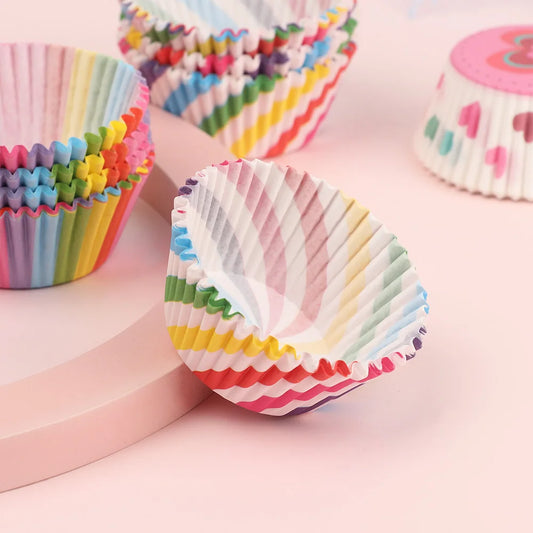Set de 100 Moldes para Muffins y Cupcakes Multicolor 🧁🌈