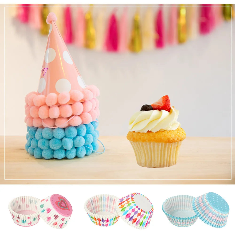 Set de 100 Moldes para Muffins y Cupcakes Multicolor 🧁🌈
