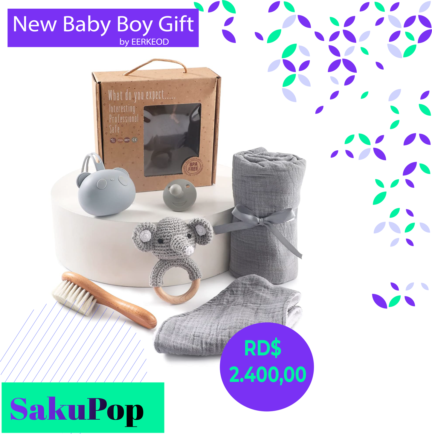 Caja Temática "New Baby Gift" Recién Nacidos - Gris