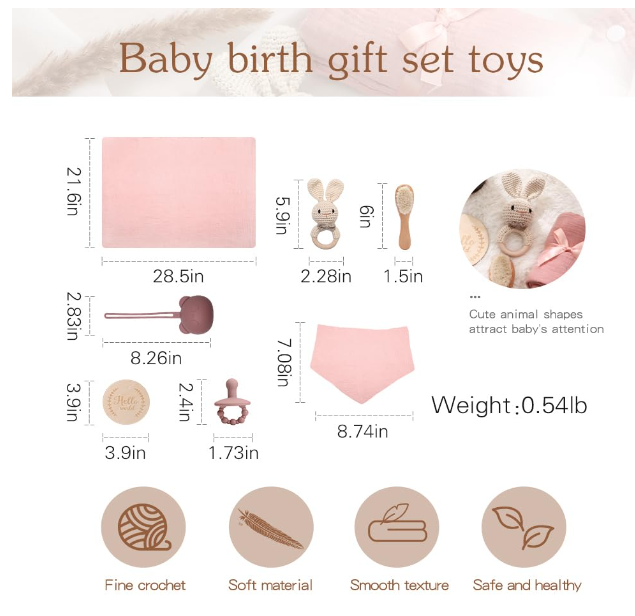 Caja Temática "New Baby Gift" Recién Nacidos - Rosa
