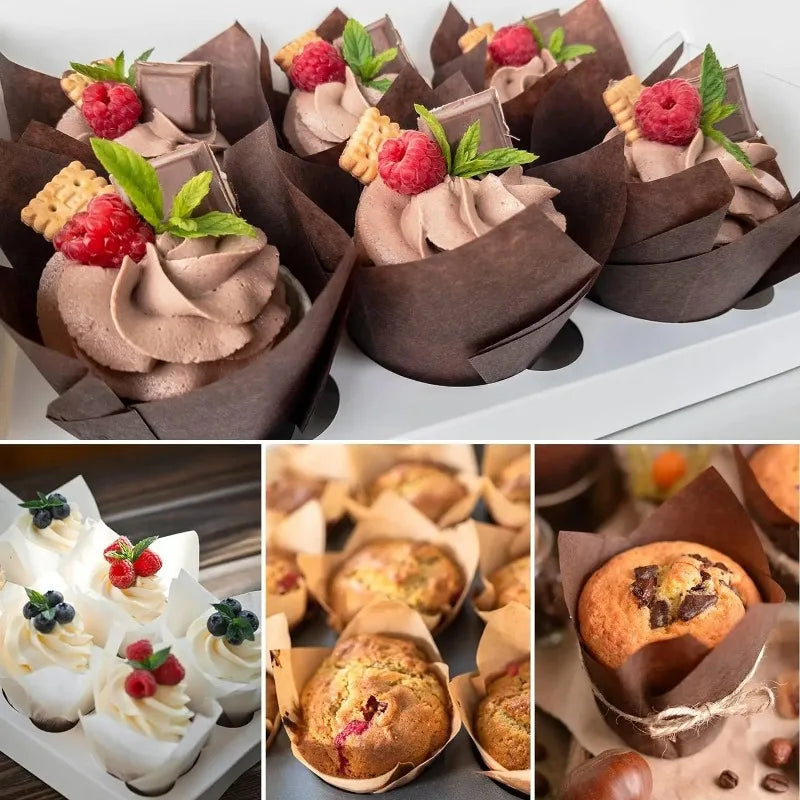 Set 50 Moldes papel Tulipán para Cupcakes 🧁🌷