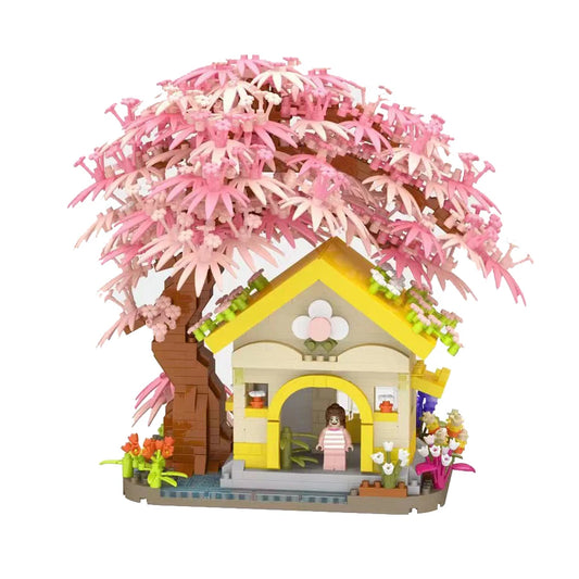 Bloques de Construcción Sakura Blossom - Casa Amarilla 🌸🟡