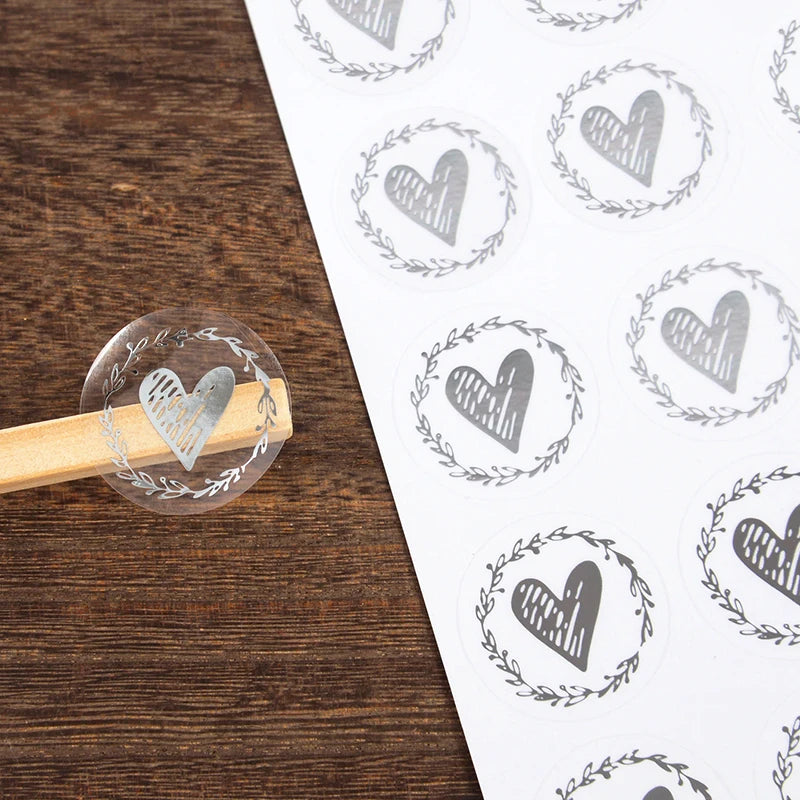 Stickers transparentes en corazón