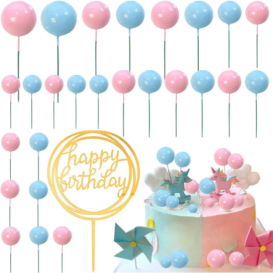 Set de Topper para Pastel (Perlas + “Happy Birthday”) 🍰