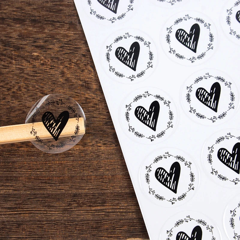 Stickers transparentes en corazón