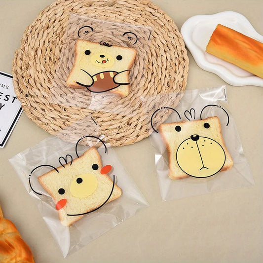 100 Bolsas Autoadhesivas con Diseño de Oso