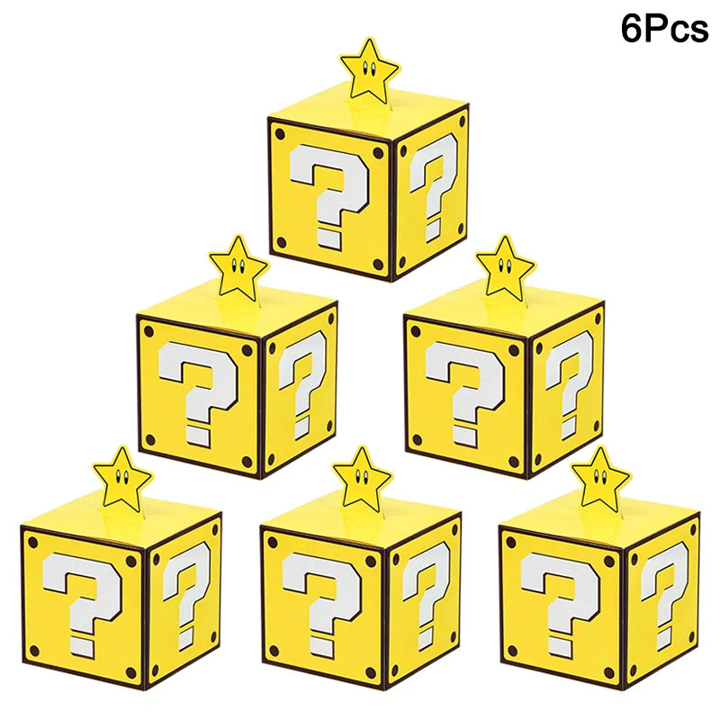 6Pcs Cajas de Regalo – Tema de Videojuegos para Fiestas Infantiles 🎮🎁