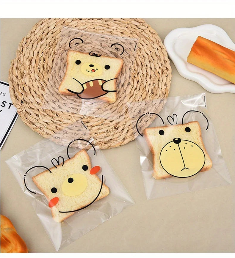 100 Bolsas Autoadhesivas con Diseño de Oso