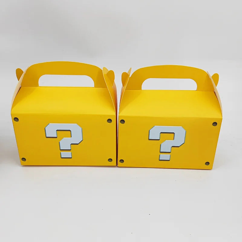 12Pcs Cajas Grandes Amarillas Tematica "Mario Bros."