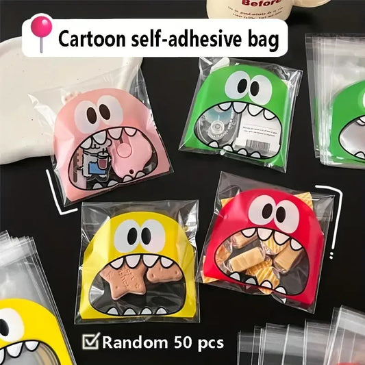 50pcs Bolsas Autoadhesivas para Dulces y Snacks (10x10cm) 🍭🍬