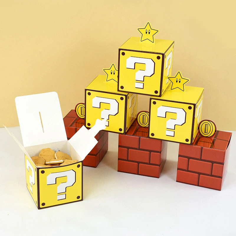 6Pcs Cajas de Regalo – Tema de Videojuegos para Fiestas Infantiles 🎮🎁