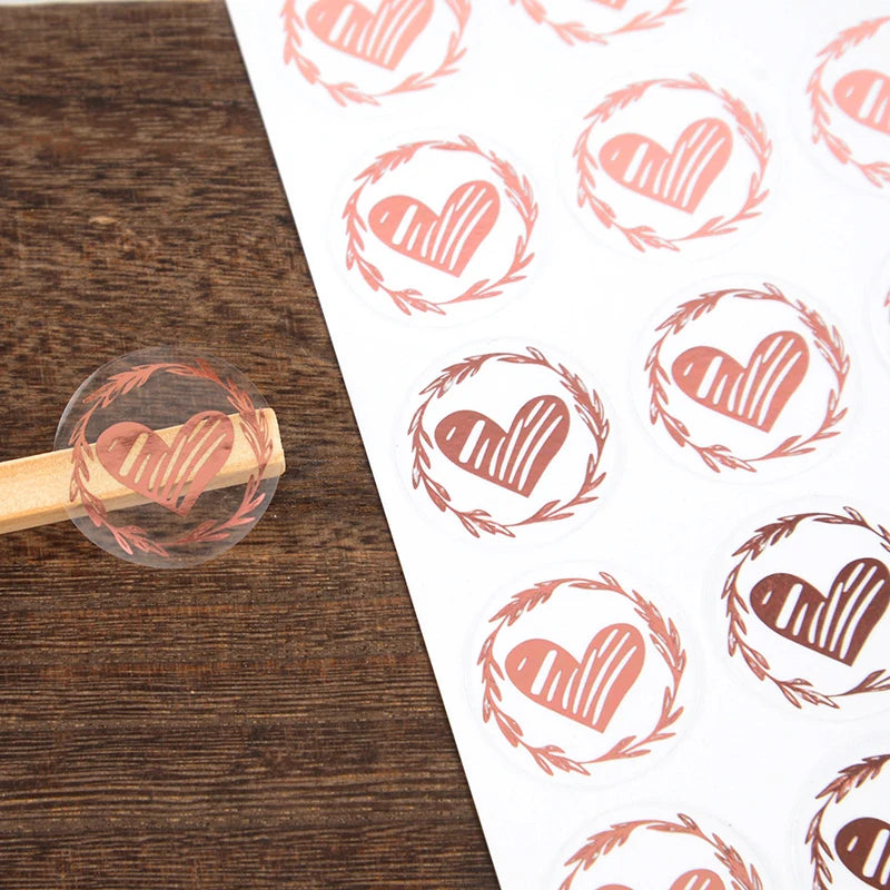 Stickers transparentes en corazón
