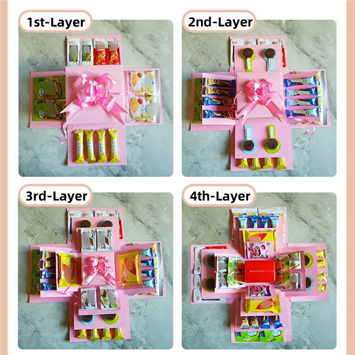 Caja Explosiva de Regalo DIY - 5 Capas de Creatividad