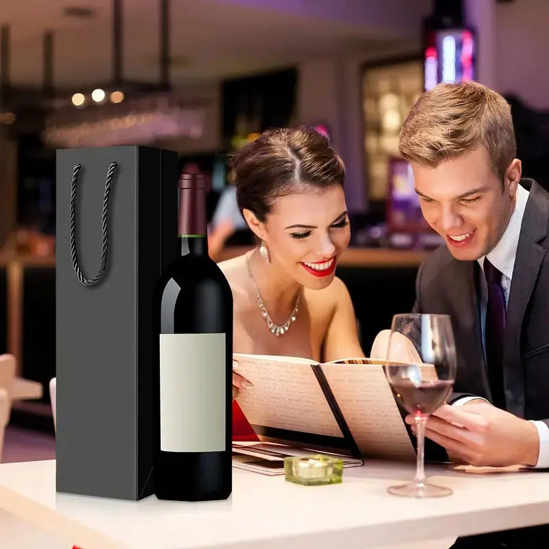 Bolsas de Regalo para Botellas de Vino – Con Cordón y Asas Reutilizables 🍷