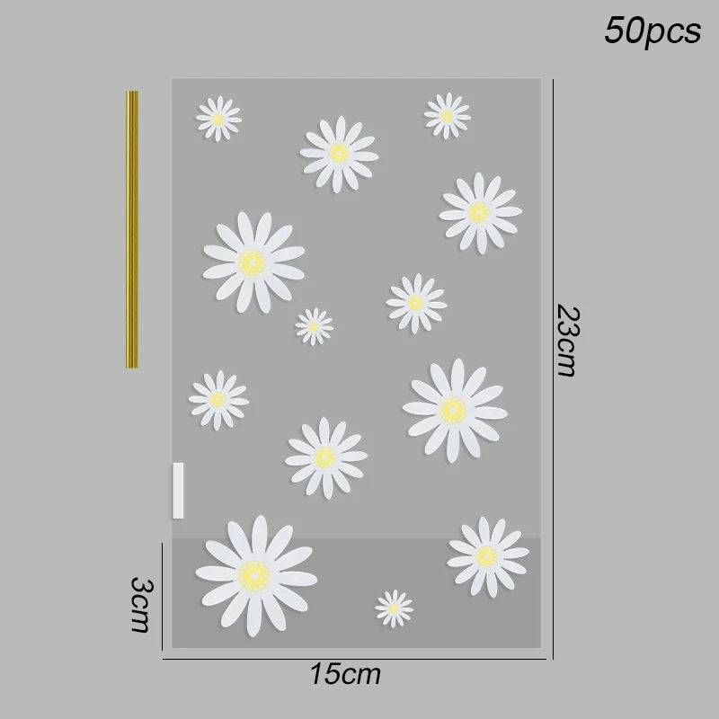 50Pcs Bolsitas Transparentes "Daisy" 🌼