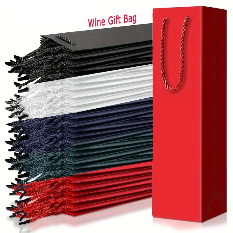 Bolsas de Regalo para Botellas de Vino – Con Cordón y Asas Reutilizables 🍷