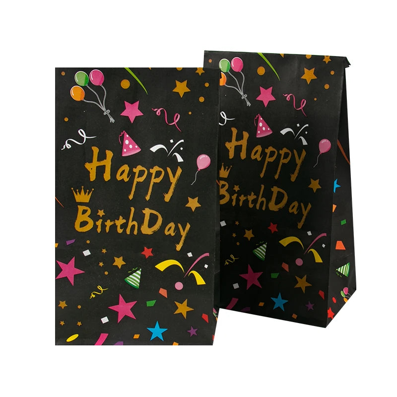 10Pcs Bolsas de Papel Kraft Coloridas "Happy Birthday" 🎉🎁