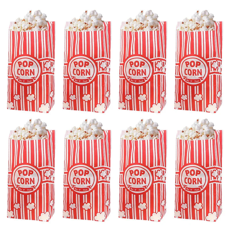 10Pcs Bolsas de Palomitas de Papel tematica "Noches de Cine" 🍿🎬
