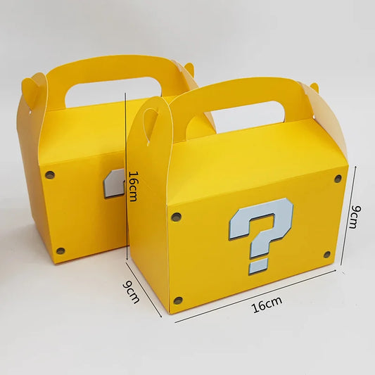 12Pcs Cajas Grandes Amarillas Tematica "Mario Bros."