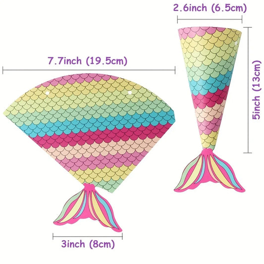 12Pcs Cajas de Dulces con Diseño de Sirena