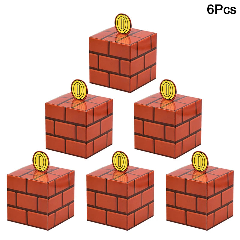 6Pcs Cajas de Regalo – Tema de Videojuegos para Fiestas Infantiles 🎮🎁