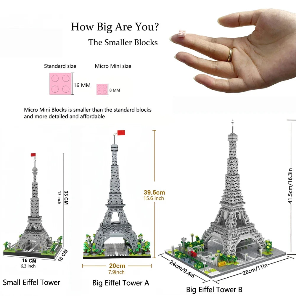 Mini Bloques de Construcción de la Torre Eiffel y escenarios de Francia 🏗️