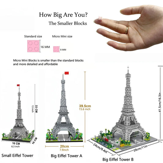 Mini Bloques de Construcción de la Torre Eiffel y escenarios de Francia 🏗️